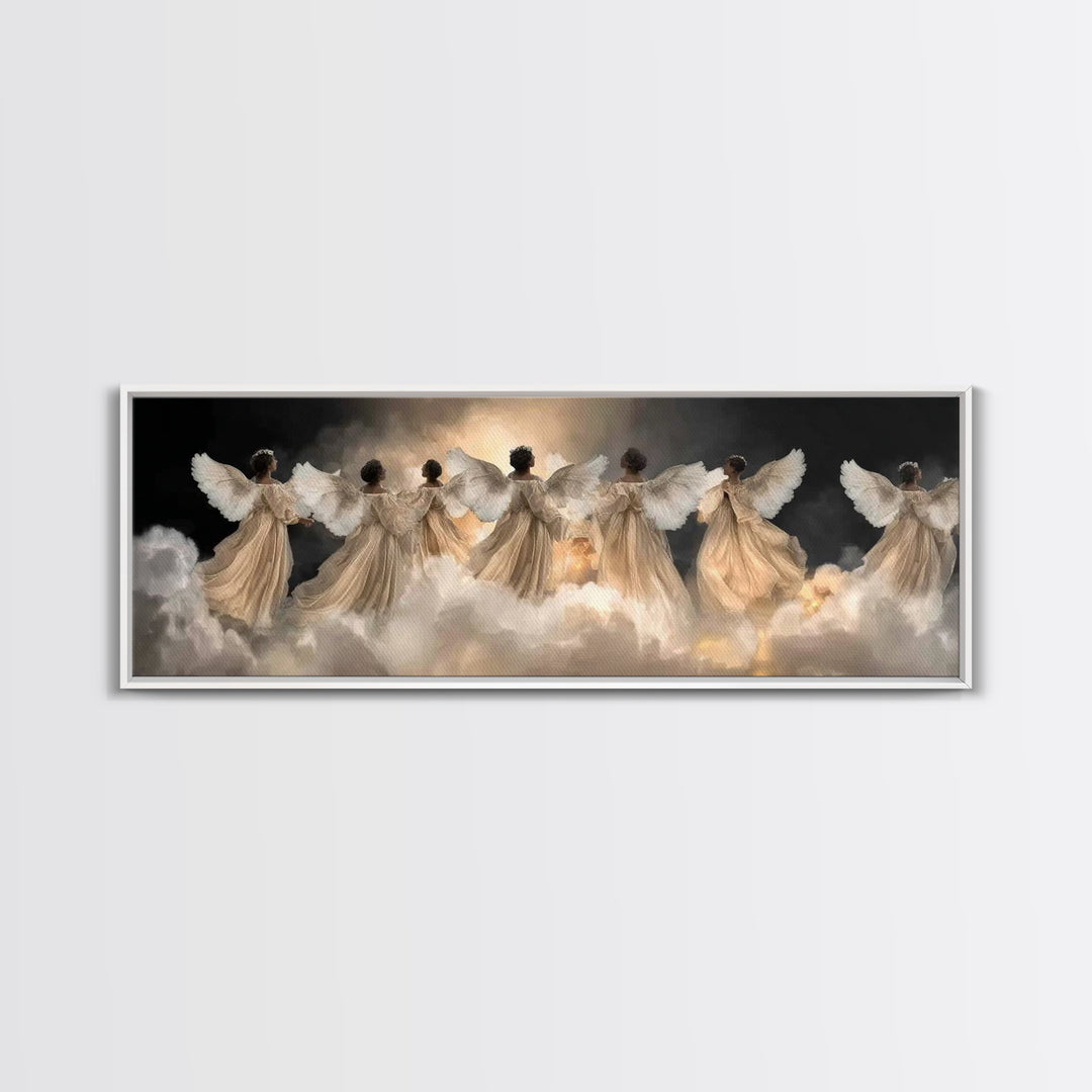 Radiant Hosts – Framed Canvas Print – Christian Wall Art – Panoramic Painting – Christian Art Canvas – Christmas Art – Christian Gift Ideas