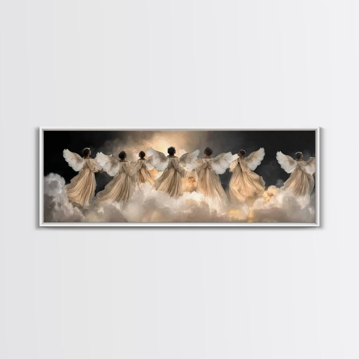 Radiant Hosts – Framed Canvas Print – Christian Wall Art – Panoramic Painting – Christian Art Canvas – Christmas Art – Christian Gift Ideas