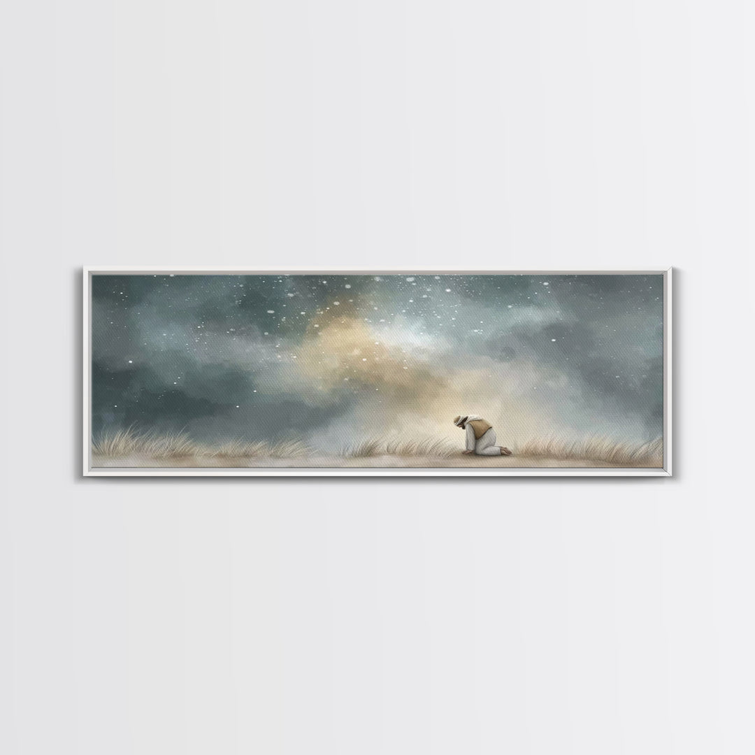Stars Of Hope – Framed Canvas Print – Panoramic Art – Christian Wall Art – Jesus Painting – Christian Art Canvas – Christmas Art
