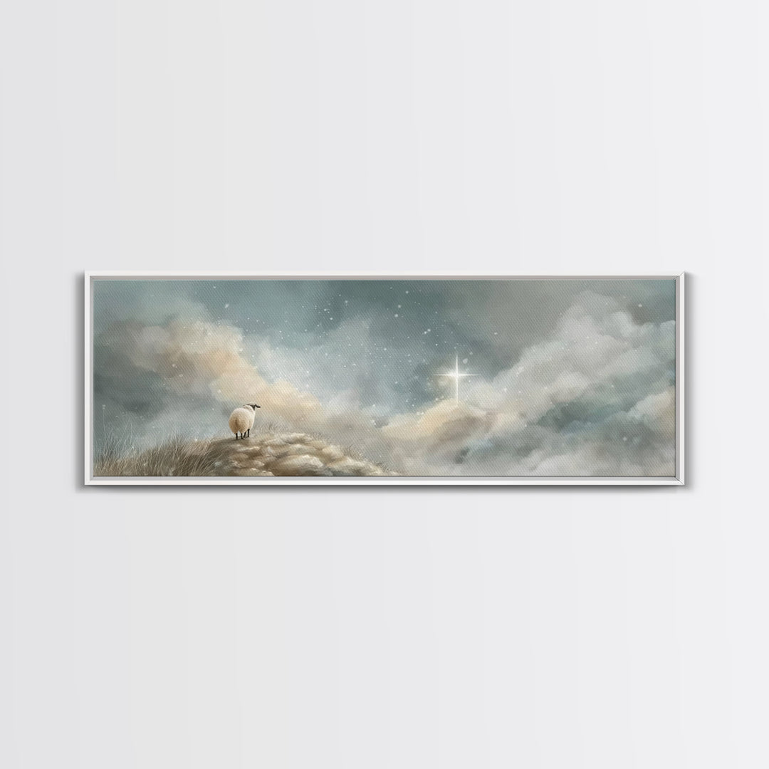 Star Of Peace – Framed Canvas Print – Panoramic Art – Christian Wall Art – Christian Art Canvas – Christmas Art – Christian Gift Ideas