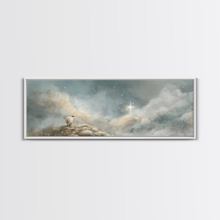 Star Of Peace – Framed Canvas Print – Panoramic Art – Christian Wall Art – Christian Art Canvas – Christmas Art – Christian Gift Ideas