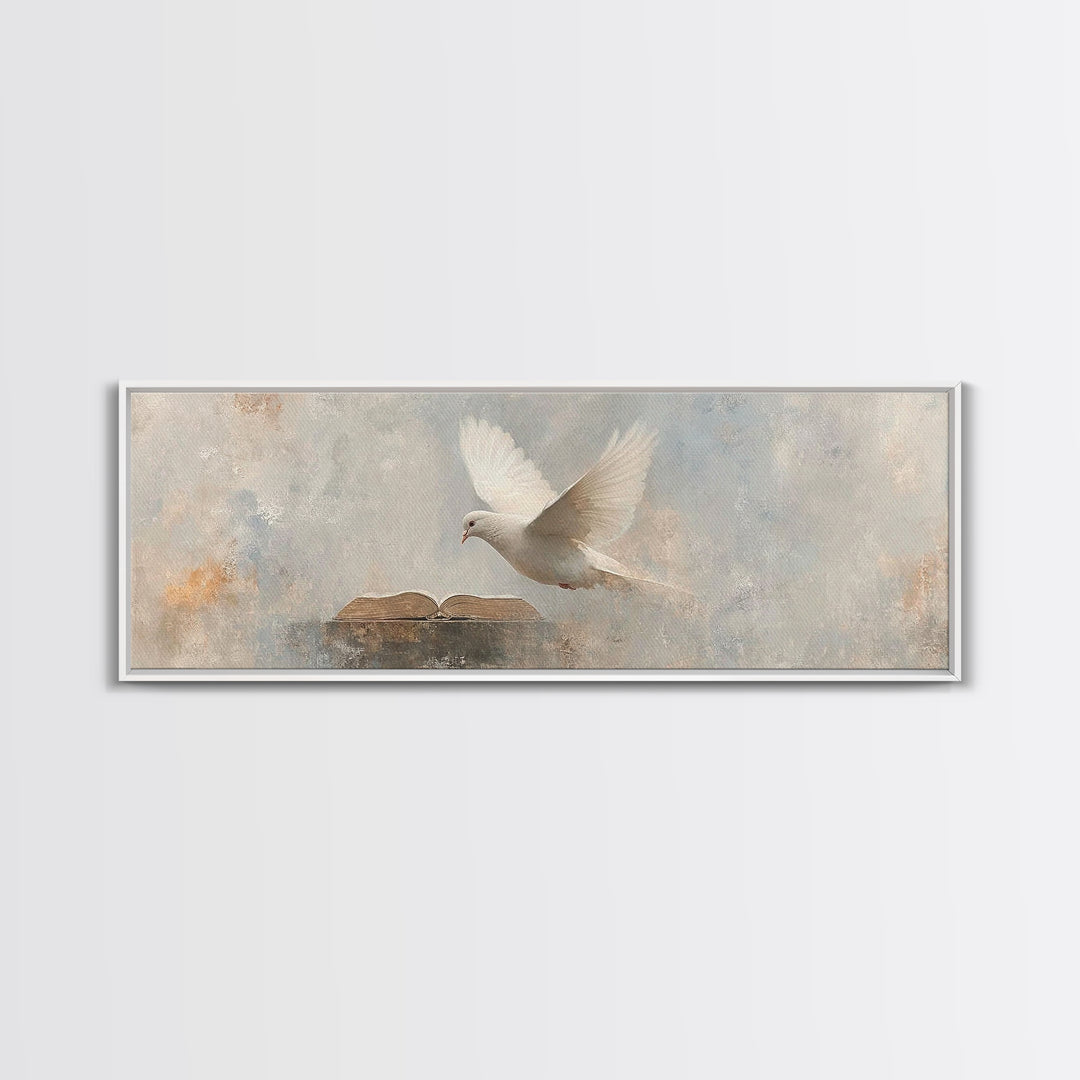 Word And Spirit – Framed Canvas Print – Panoramic Print – Christian Wall Art – Christian Art Painting – Minimalist Christian Art – Christia