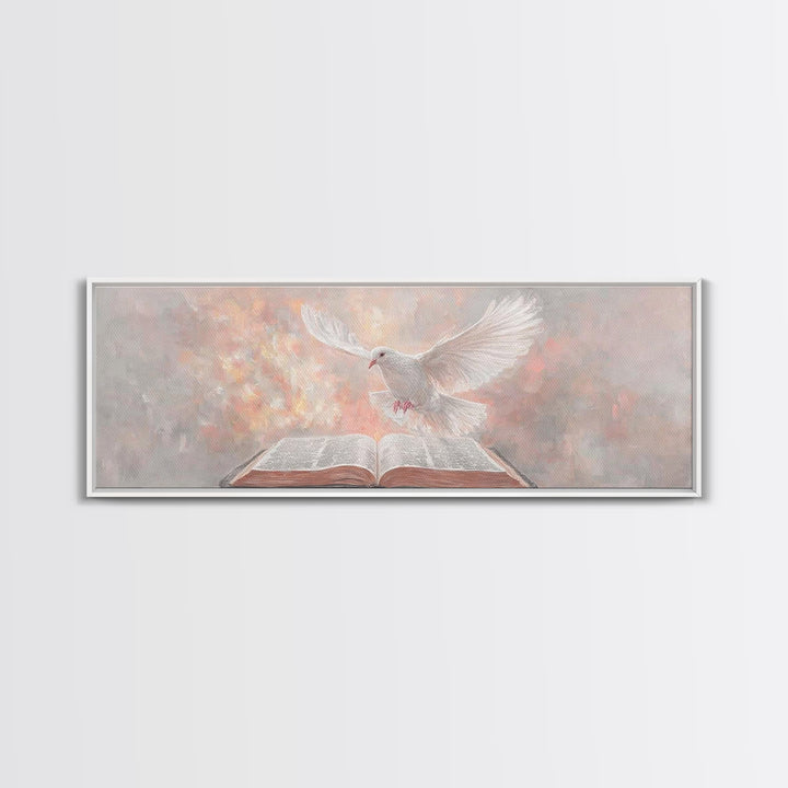 Flame Of Revelation, Framed Canvas Print, Panoramic Art, Modern Christian Painting, Christian Wall Art, Christian Art Canvas, Christian Chr