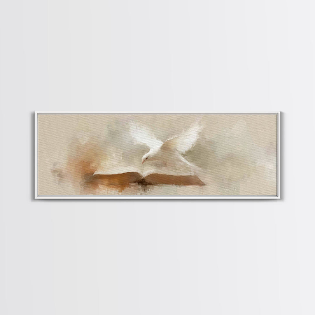 Glory Of The Word | Framed Canvas Print | Panoramic Wall Art | Christian Art Gift | Christian Paintings | Minimalist Christian Art | Christ