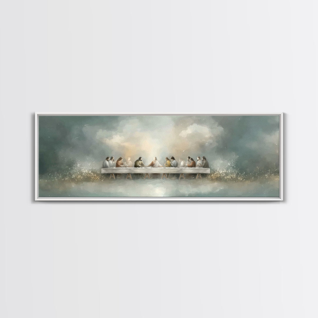 Last Covenant Stillness | Framed Canvas Print | Christian Painting | Moody Christian Art | Panoramic Art | Jesus Painting | Christian Wall