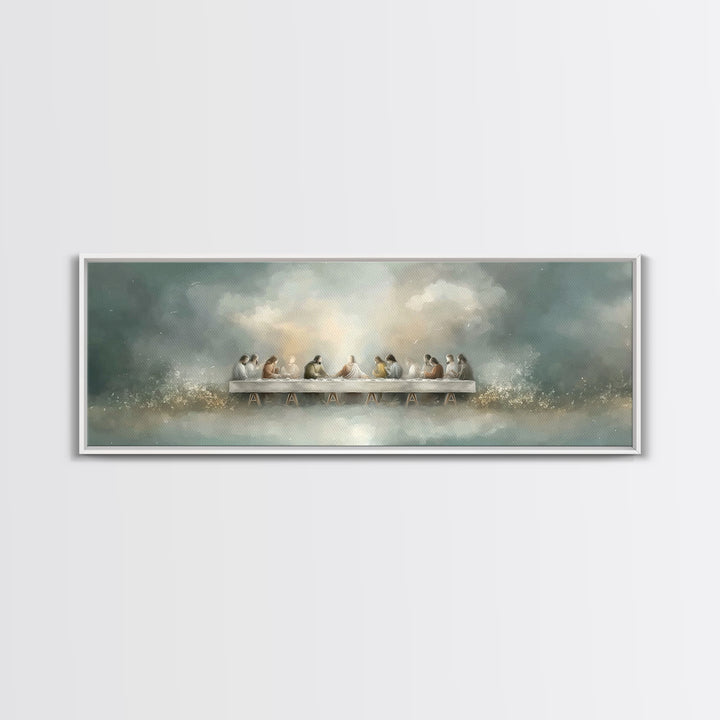 Last Covenant Stillness | Framed Canvas Print | Christian Painting | Moody Christian Art | Panoramic Art | Jesus Painting | Christian Wall