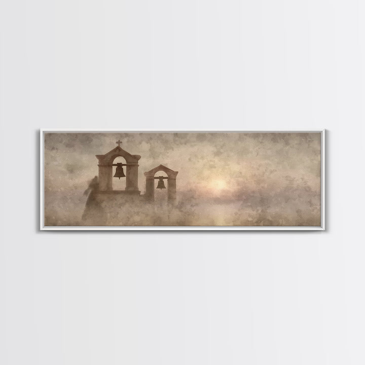 Chapel Of Peace | Framed Canvas Print | Christian Wall Art | Christian Art Canvas | Panoramic Frame | Christmas Art | Christian Christmas A
