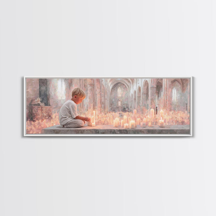 Temple Of Light, Framed Canvas Print, Christian Wall Art, Panoramic Art, Christian Art Canvas, Christmas Art Prints, Christian Decoration