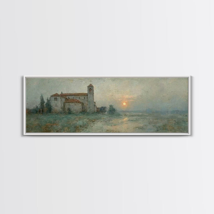 Saintly Evening Calm – Framed Canvas Print – Panoramic Art – Christian Wall Art – Christian Art Canvas – Christmas Art – Christian Painting
