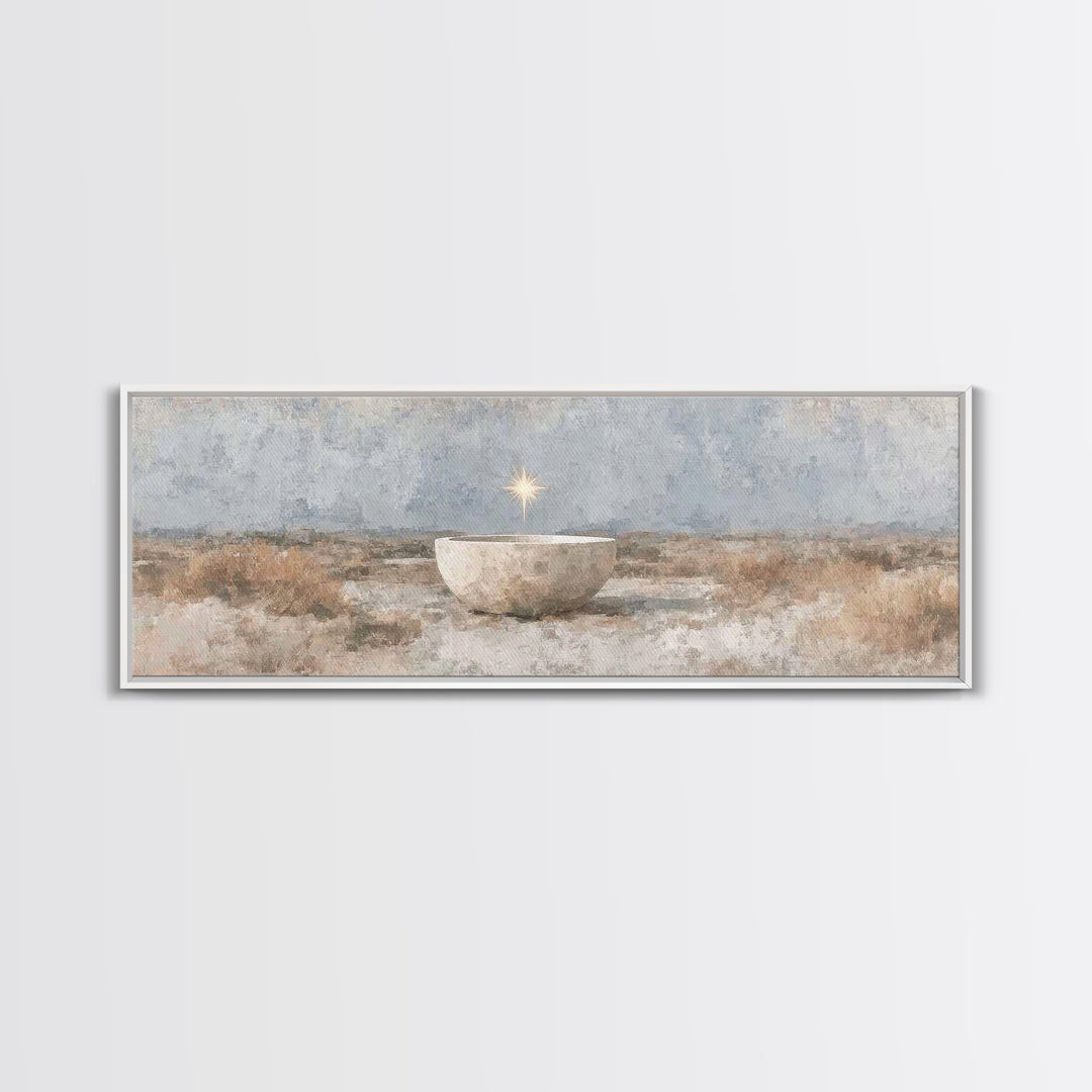 Star Over Promise | Framed Canvas Print | Panoramic Painting | Christian Art Canvas | Christian Christmas Art | Christian Wall Art | Christ