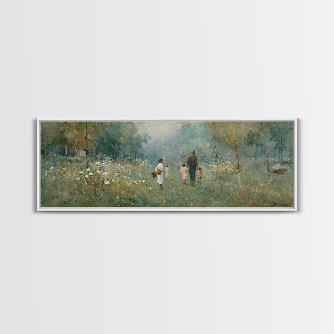 Morning Of Blessing, Framed Canvas Print, Christian Wall Art, Christian Art Canvas, Jesus Painting, Extra Wide Art, Christian Christmas Art