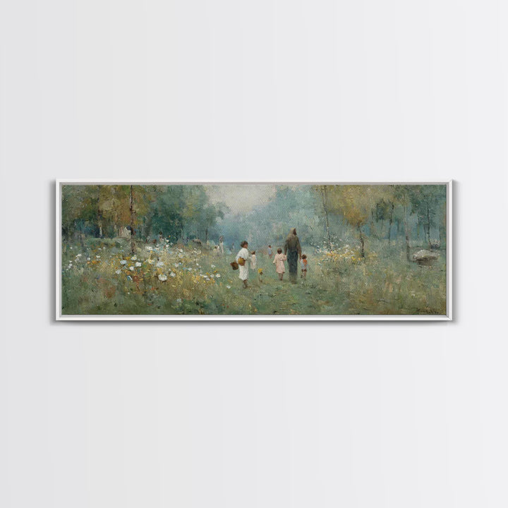 Morning Of Blessing, Framed Canvas Print, Christian Wall Art, Christian Art Canvas, Jesus Painting, Extra Wide Art, Christian Christmas Art