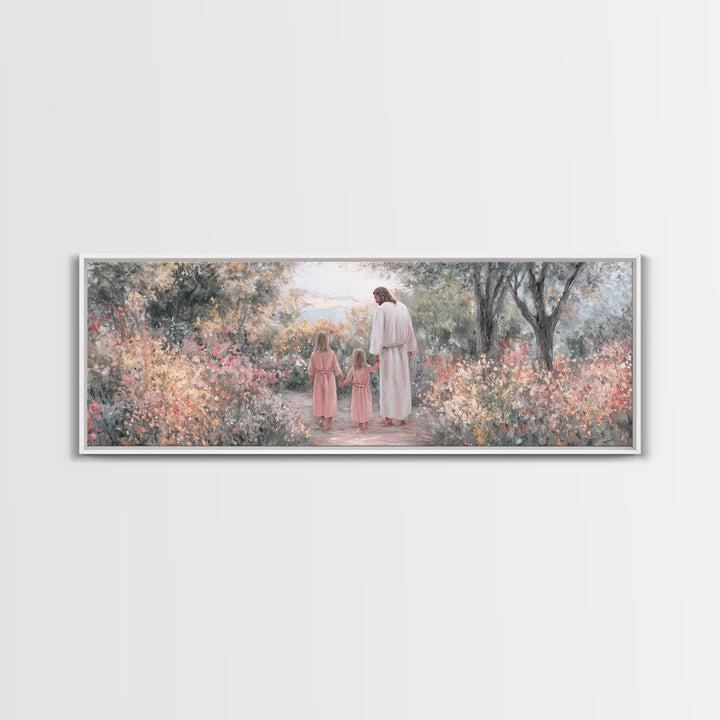 Shepherds At Night – Framed Canvas Print – Christmas Art – Christian Wall Art – Panoramic Art – Christian Art Canvas – Christian Christmas