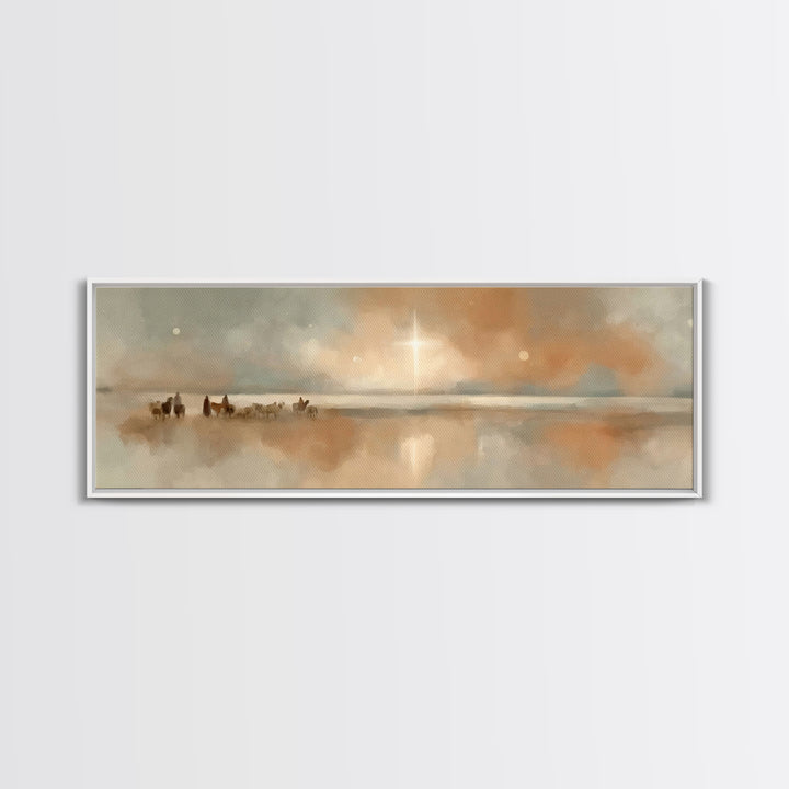 Star Of The Horizon – Framed Canvas Print – Panoramic Art – Christian Wall Art – Christian Art Canvas – Christmas Art – Jesus Painting