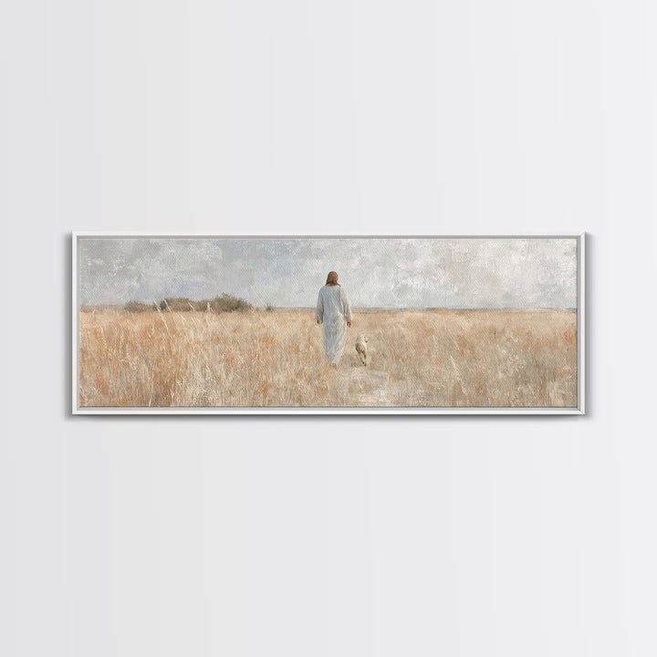 Field Of Mercy – Framed Canvas Print – Panoramic Print – Christian Art Canvas – Christian Wall Art – Jesus Painting – Christian Decor