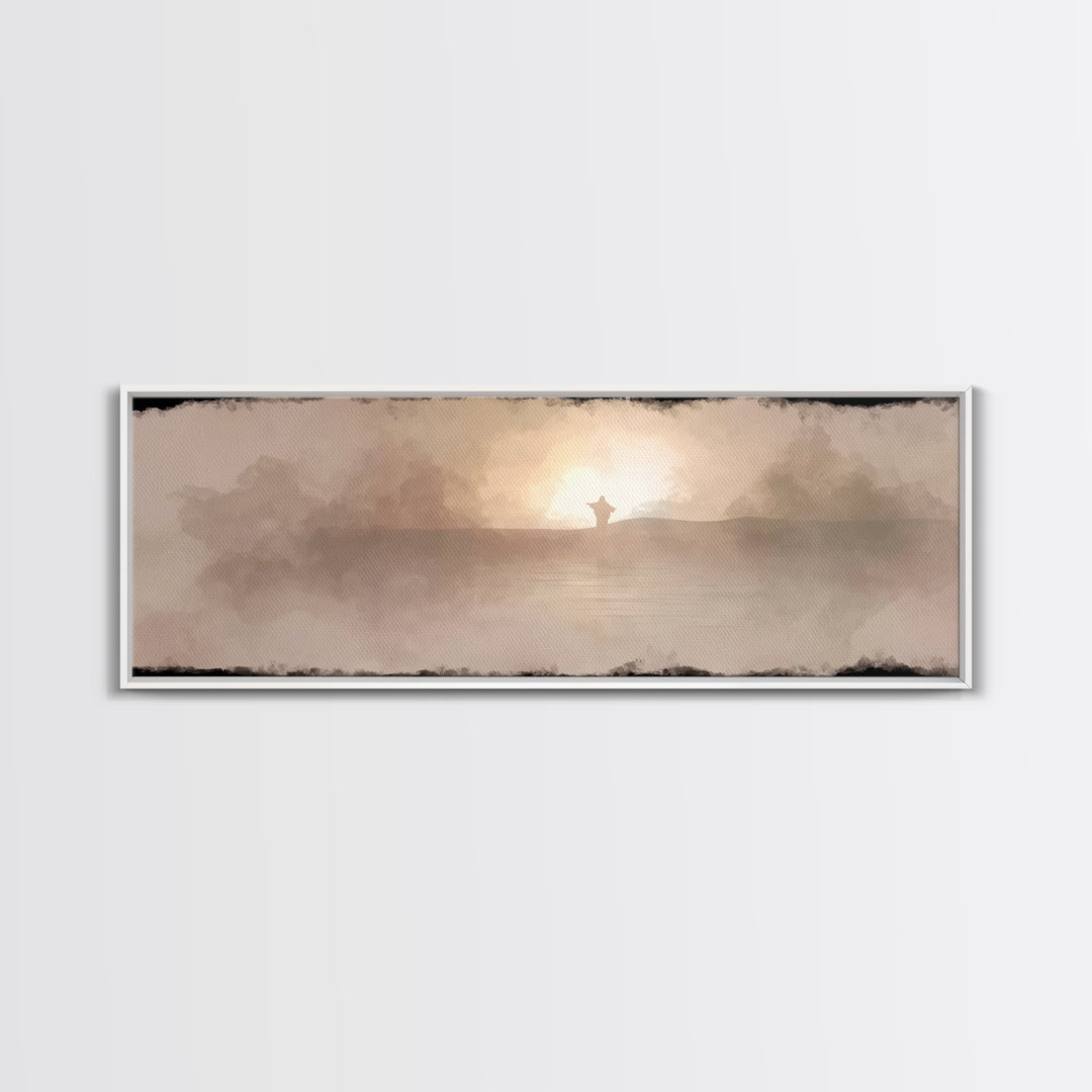 Light Of Grace, Framed Canvas Print, Panoramic Wall Art, Christian Art Canvas, Christian Wall Art, Jesus Painting, Christmas Art