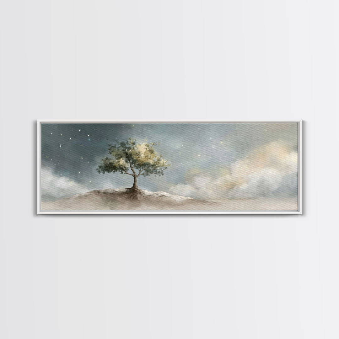 Stillness Of Hope – Framed Canvas Print – Panoramic Wall Art – Christian Art Canvas – Christian Wall Art – Christian Painting – Christmas A