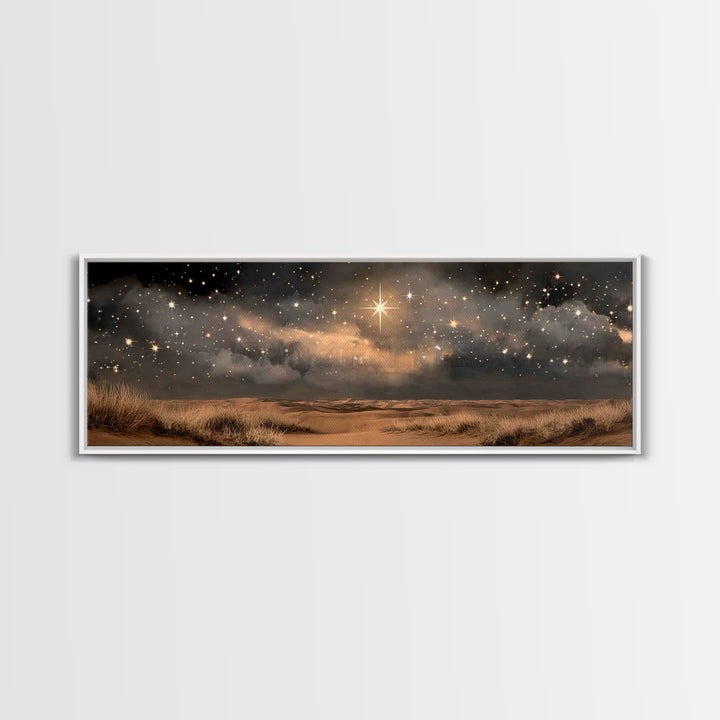 Promise In The Sky – Framed Canvas Print – Christian Art Canvas – Panoramic Wall Art – Christmas Art – Christian Wall Art – Christian Chris