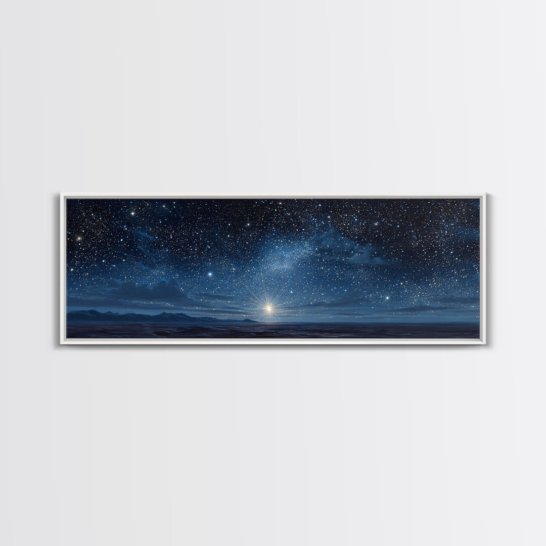 Night Of Wonder | Framed Canvas Print | Christian Christmas Art | Panoramic Art | Christian Art Canvas | Christmas Wall Art | Christian Dec