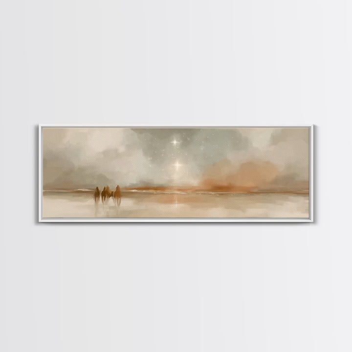 Star of the East, Framed Canvas Print, Christian Art Canvas, Panoramic Frame, Christmas Art, Christian Wall Art, Jesus Painting, Christian