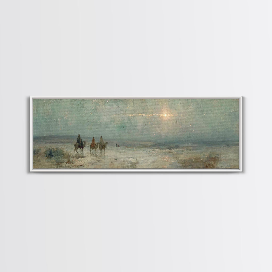 Three Kings Ascent – Framed Canvas Print – Christian Wall Art – Panoramic Art – Christmas Art – Christian Art Canvas – Jesus Painting – Chr