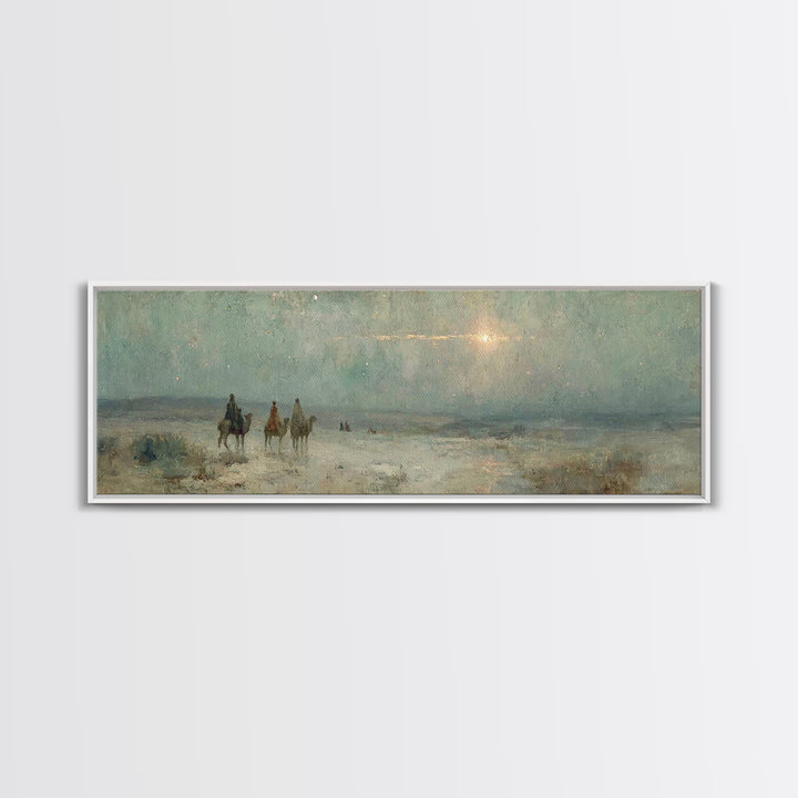 Three Kings Ascent – Framed Canvas Print – Christian Wall Art – Panoramic Art – Christmas Art – Christian Art Canvas – Jesus Painting – Chr