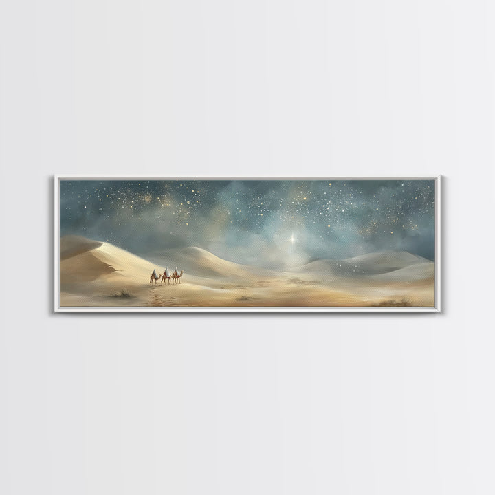 Desert Light Voyage – Framed Canvas Print – Christian Art Canvas – Panoramic Print – Christian Wall Art – Christmas Art – Jesus Painting –