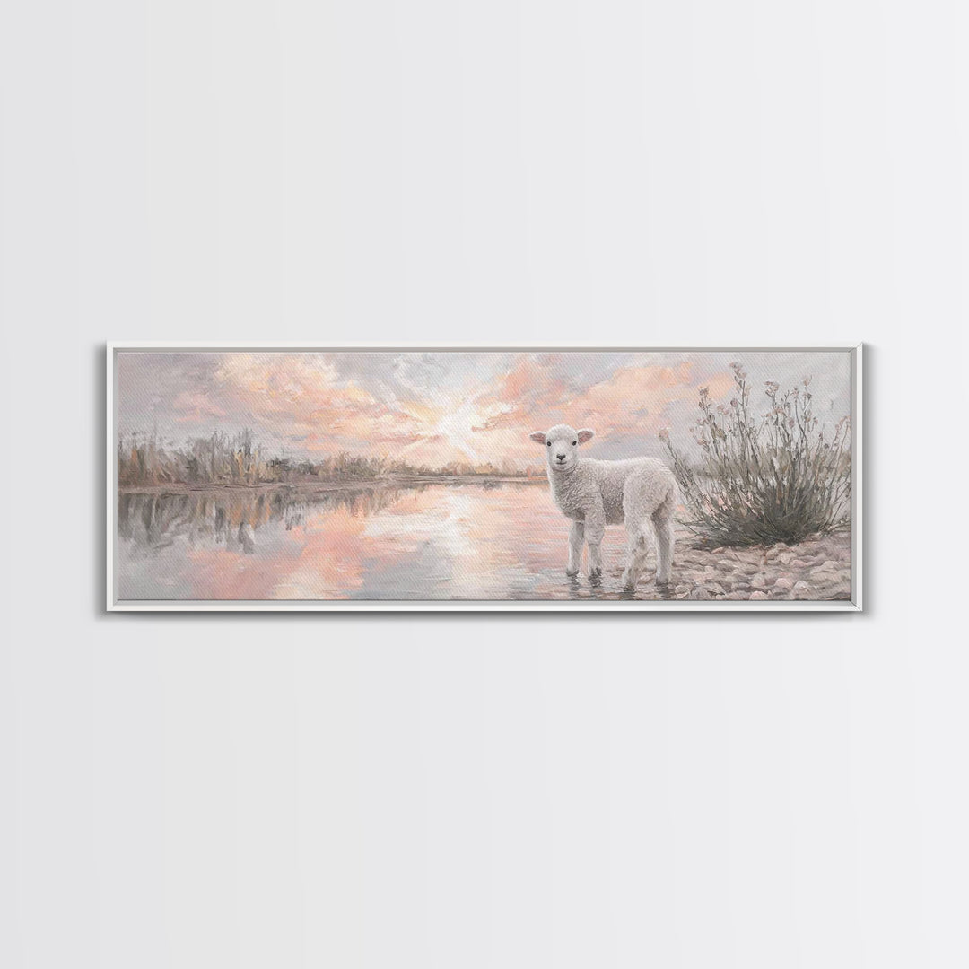 Morning Peace, Framed Canvas Print, Panoramic Art, Christian Wall Art, Christian Art Canvas, Christian Art, Christian Gift, Christian Paint