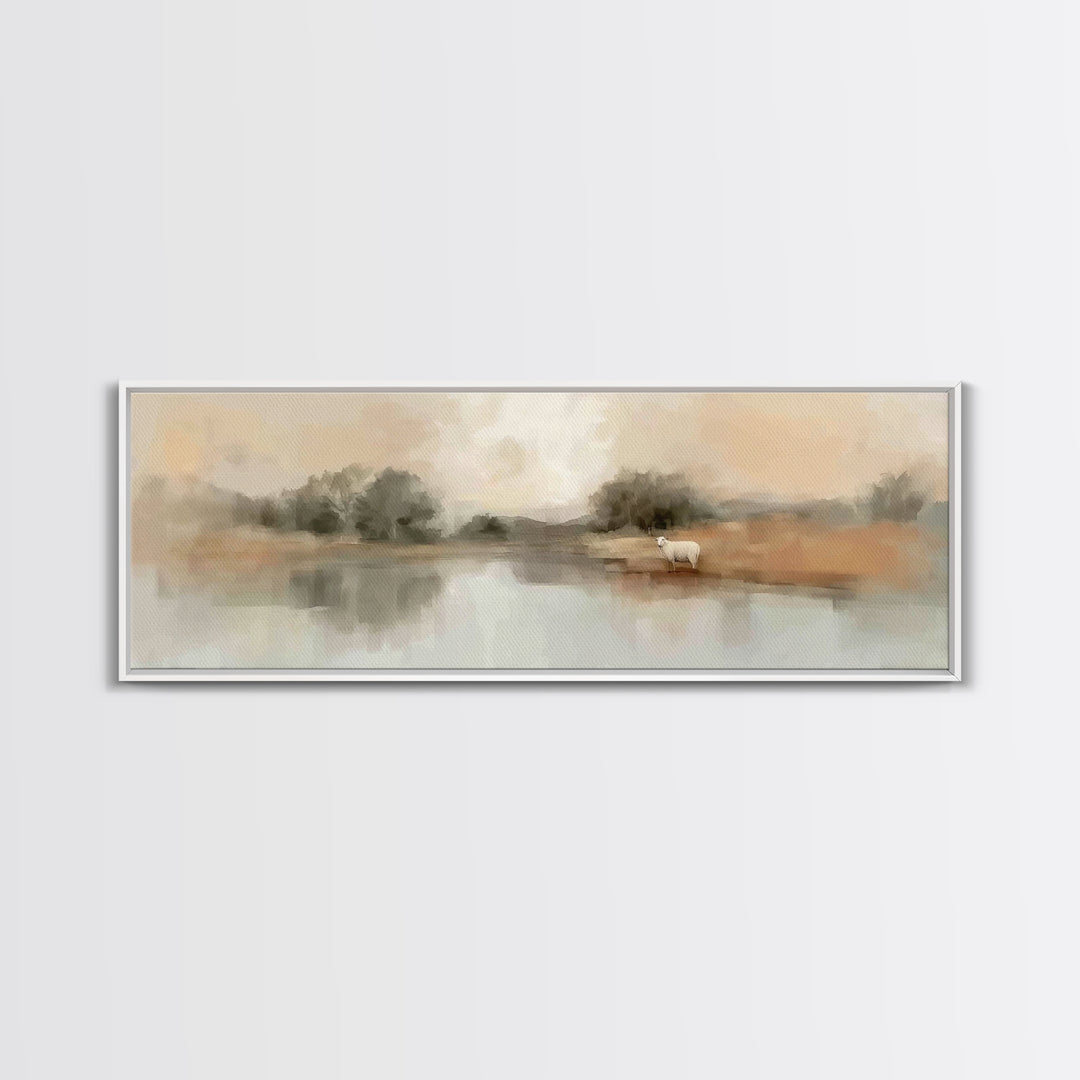 Still Waters Hope | Framed Canvas Print | Panoramic Wall Art | Christian Art Canvas | Christian Wall Art | Christian Art | Christian Gift |