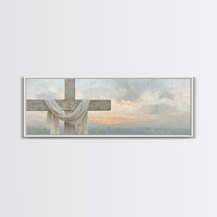 Grace In Bloom, Framed Canvas Print, Panoramic Art, Christian Art Print, Modern Christian Art, Christian Painting, Christmas Art