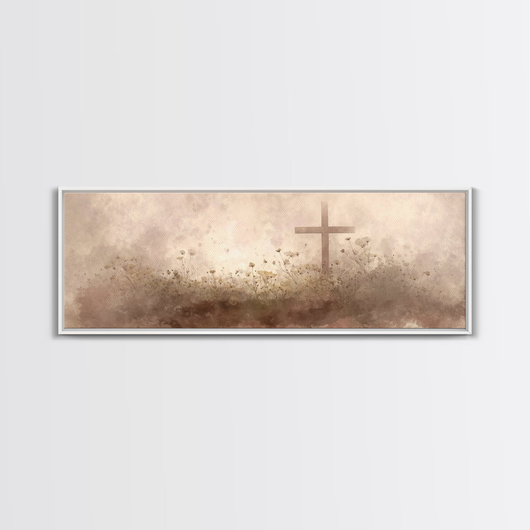 Morning Of Stillness – Framed Canvas Print – Panoramic Frame – Christian Art Canvas – Subtle Christian Paintings – Christian Decor – Jesus