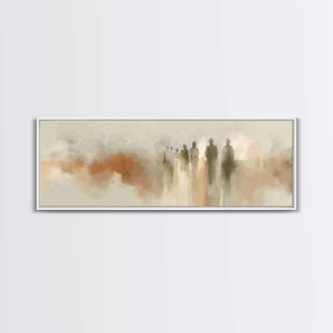 Heaven’s Gathering – Framed Canvas Print – Panoramic Wall Art – Christian Wall Art – Abstract Christian Art – Christian Art Canvas – Modern