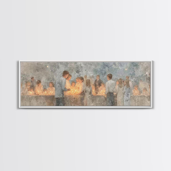 Children Of The Light, Framed Canvas Print, Christian Wall Art, Panoramic Painting, Christian Art Canvas, Christmas Art, Christian Gift