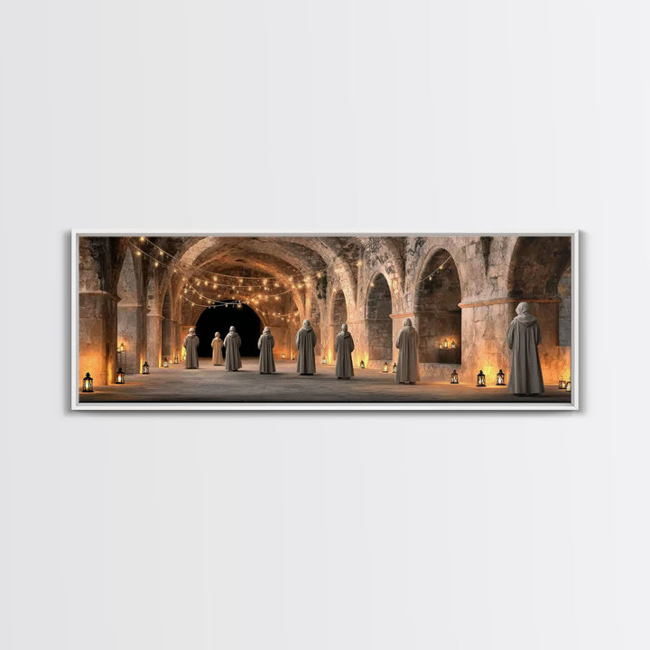 Holy Vigil | Framed Canvas Print | Christian Wall Art | Panoramic Art | Christmas Art | Christian Art Canvas | Christian Christmas Decor
