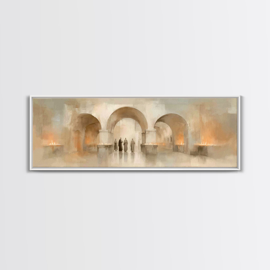 Sacred Procession – Framed Canvas Print – Christian Wall Art – Panoramic Art – Christian Art Canvas – Christmas Art – Christian Decorations