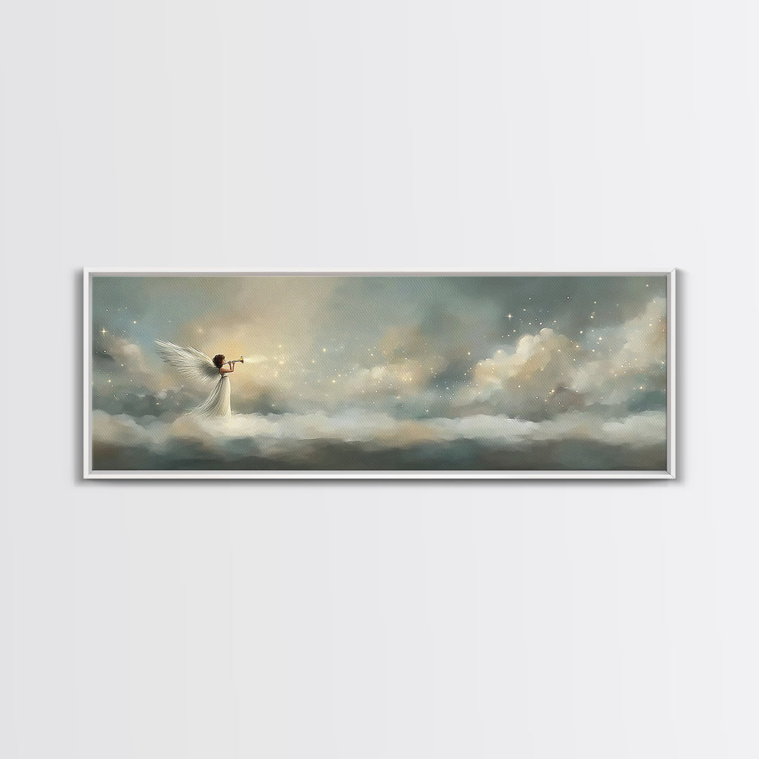 Heralding Light | Framed Canvas Print | Panoramic Art | Christian Art Canvas | Christian Wall Art | Jesus Art Print | Christmas Art