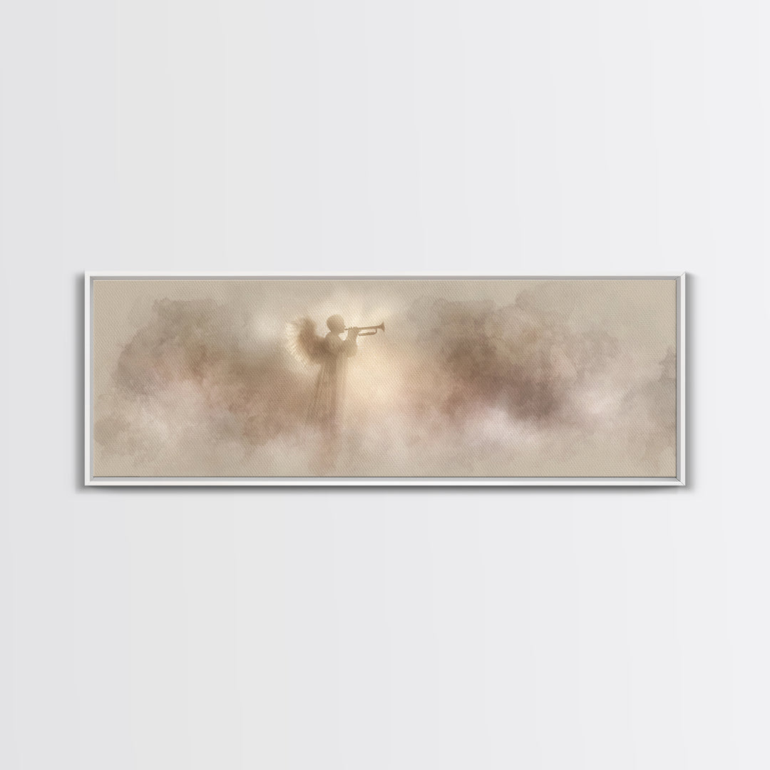 Sacred Proclamation – Framed Canvas Print – Panoramic Wall Art – Christian Art Canvas – Christian Christmas Art – Christian Painting – Jesu