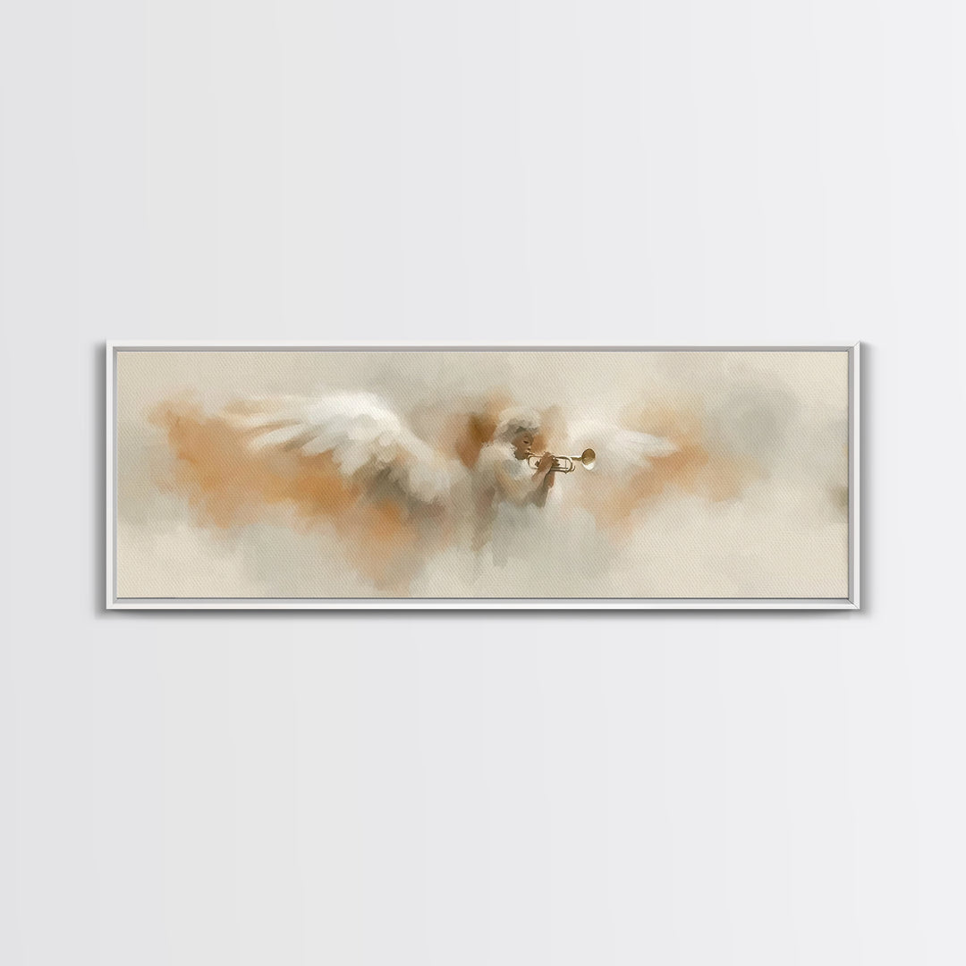Heaven’s Anthem, Framed Canvas Print, Panoramic Art, Christian Art Canvas, Christian Wall Art, Christmas Art, Christian Christmas Decor
