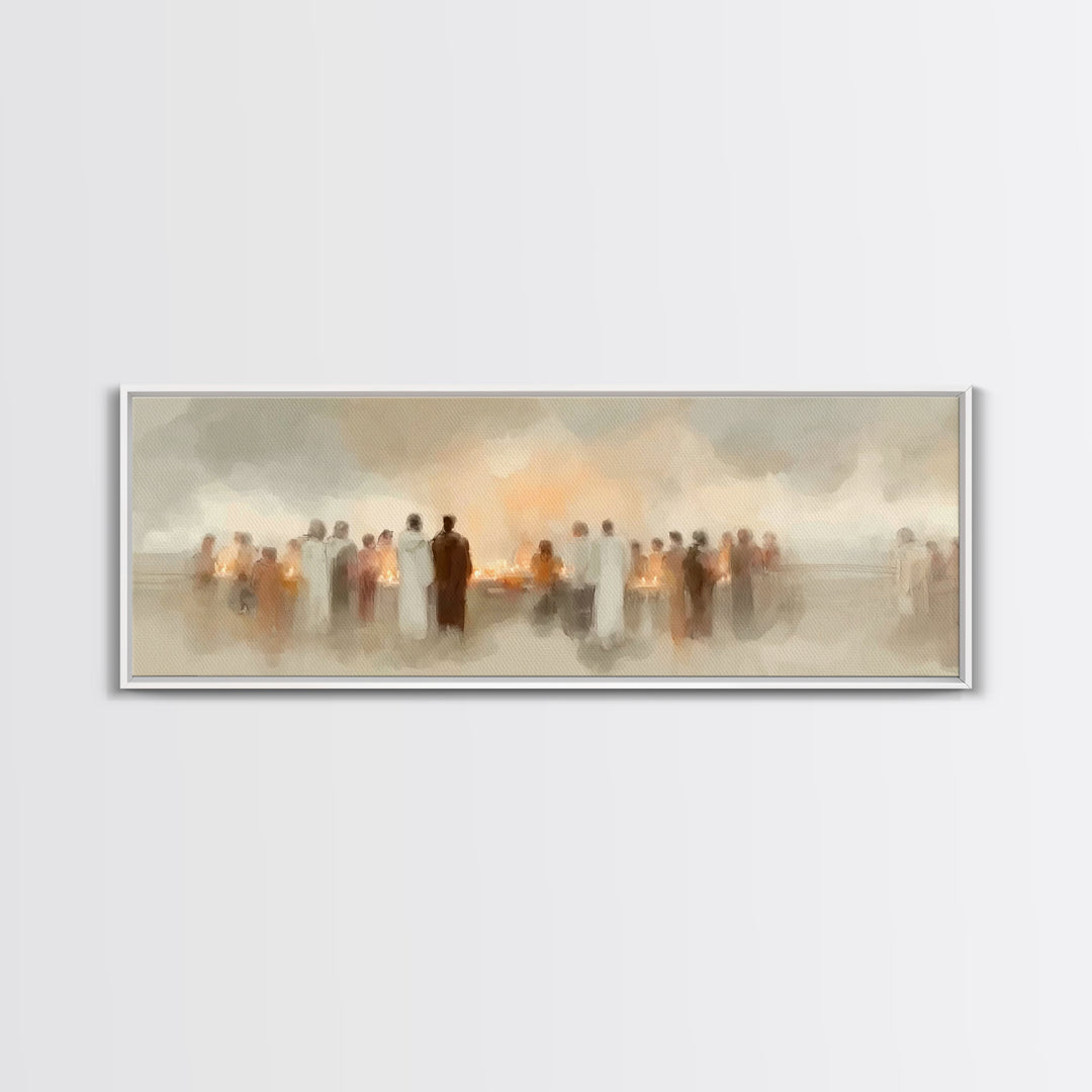 Sacred Procession | Framed Canvas Print | Christian Christmas Art | Panoramic Print | Christian Art | Christmas Wall Art | Christian Decor