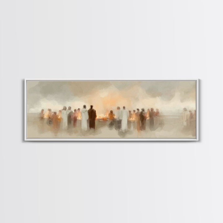 Sacred Procession | Framed Canvas Print | Christian Christmas Art | Panoramic Print | Christian Art | Christmas Wall Art | Christian Decor