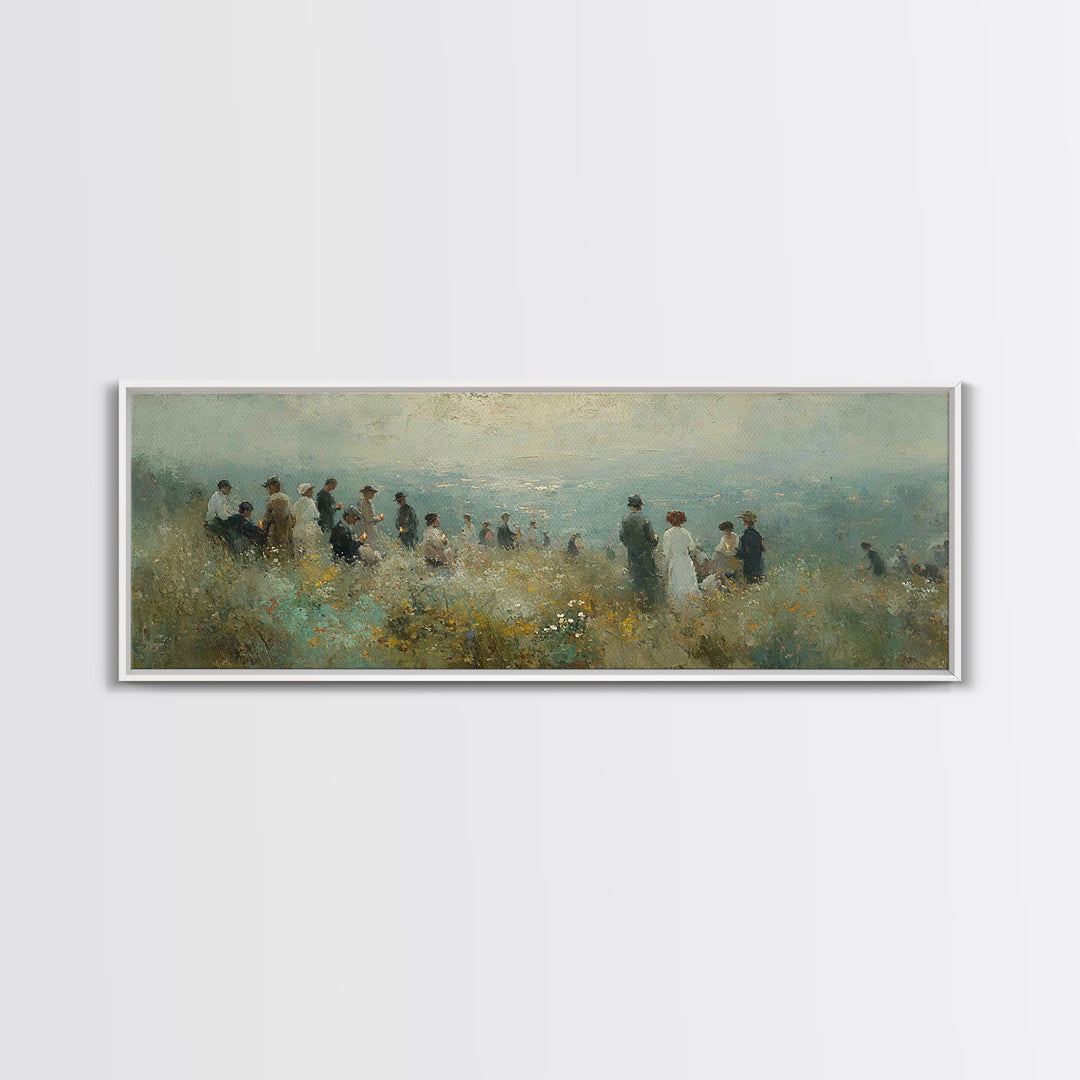 Twilight Assembly | Framed Canvas Print | Christian Wall Art | Christian Art Print | Panoramic Art | Christmas Art | Christian Decor