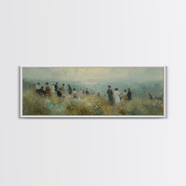 Twilight Assembly | Framed Canvas Print | Christian Wall Art | Christian Art Print | Panoramic Art | Christmas Art | Christian Decor