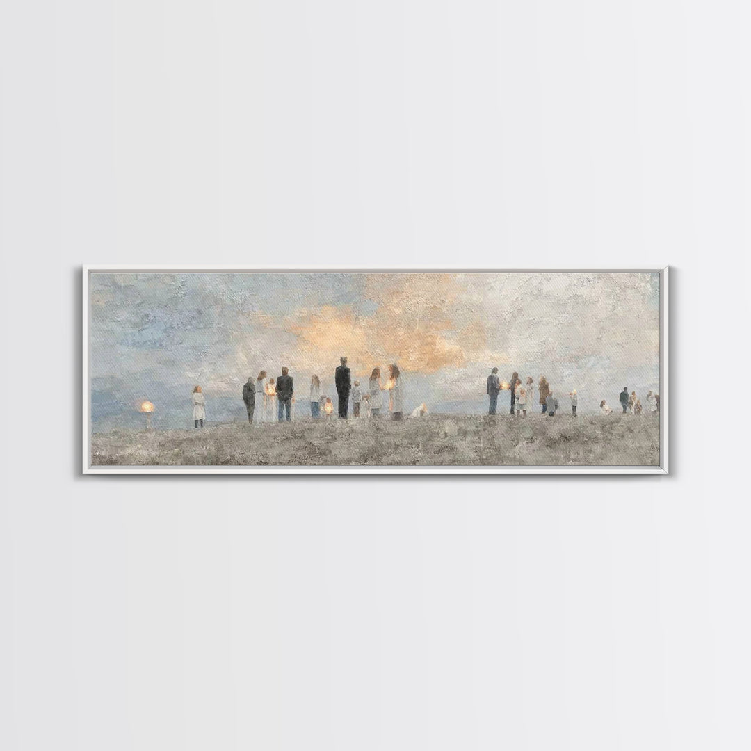 Fields Of Peace, Framed Canvas Print, Christian Art Canvas, Panoramic Frame, Christian Wall Art, Christian Painting, Christmas Art