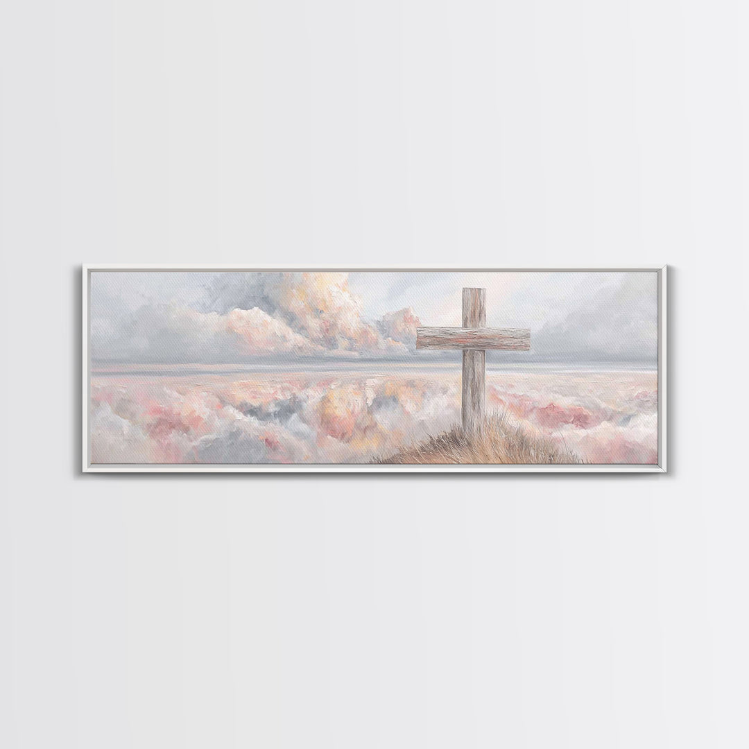 Dawn Of Redemption, Framed Canvas Print, Christian Wall Art, Panoramic Art, Christian Art Canvas, Christian Painting, Christian Decor