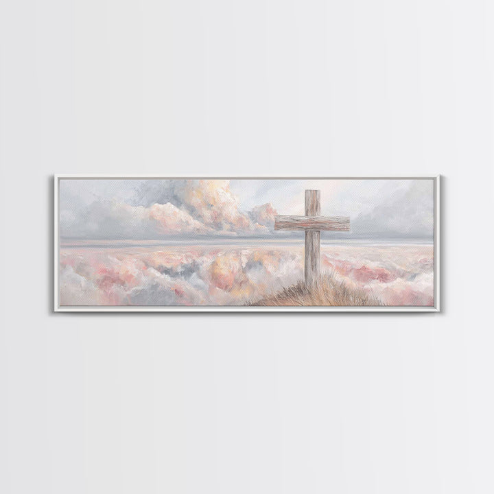 Dawn Of Redemption, Framed Canvas Print, Christian Wall Art, Panoramic Art, Christian Art Canvas, Christian Painting, Christian Decor
