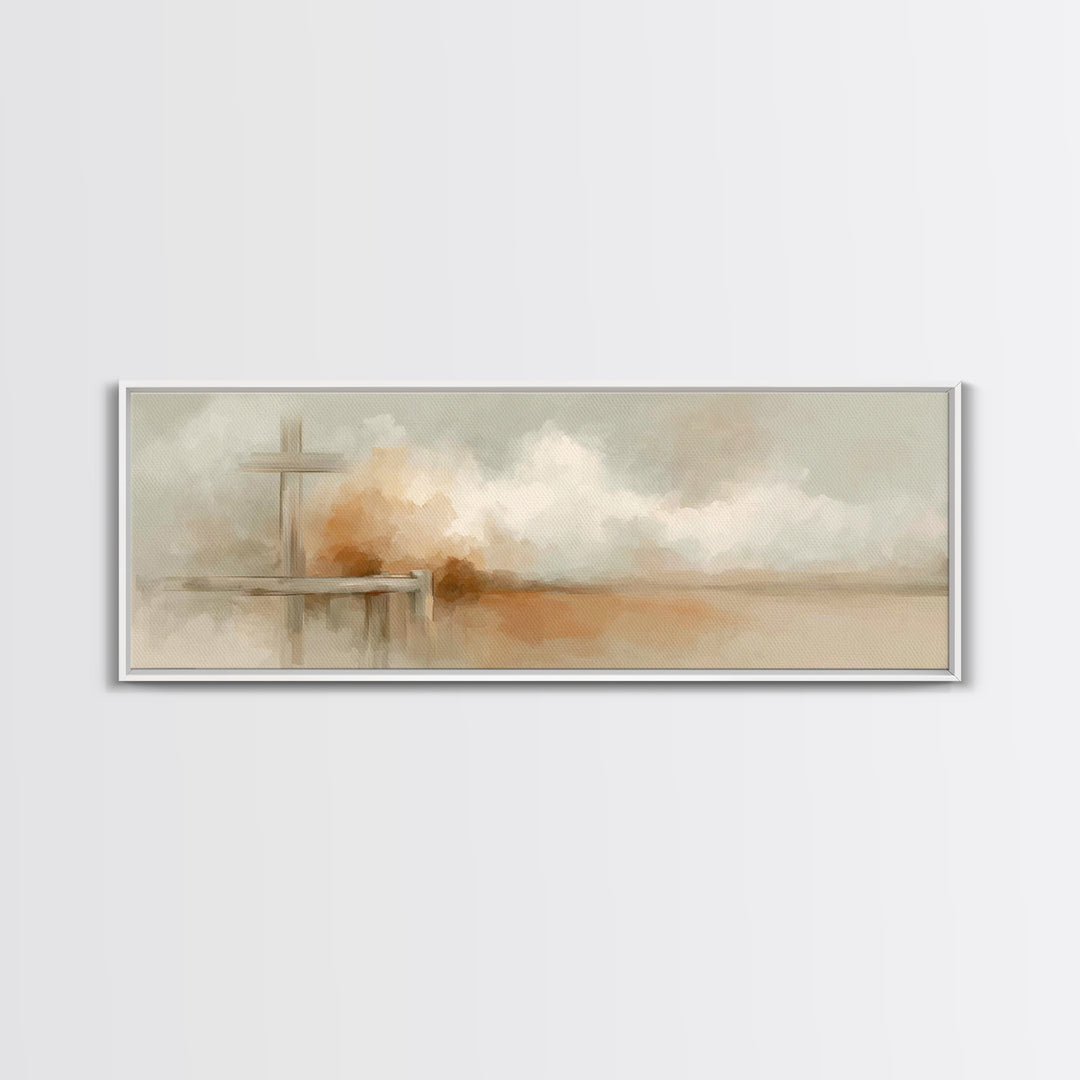 Quiet Redeemer, Framed Canvas Print, Christian Art, Panoramic Print, Christian Painting, Christian Art Canvas, Christian Gift Ideas
