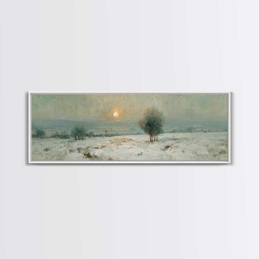 Winter Redemption – Framed Canvas Print – Panoramic Frame – Christian Art – Christian Art Canvas – Christian Wall Art – Christian Painting