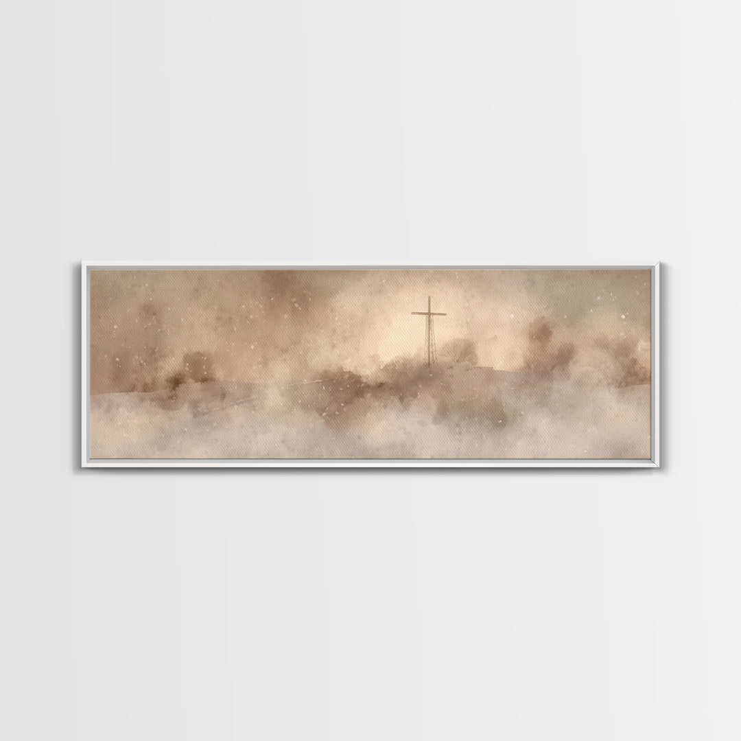 Silent Hill Grace – Framed Canvas Print – Panoramic Frame – Christian Art – Christian Christmas Art – Christian Painting – Christian Wall A