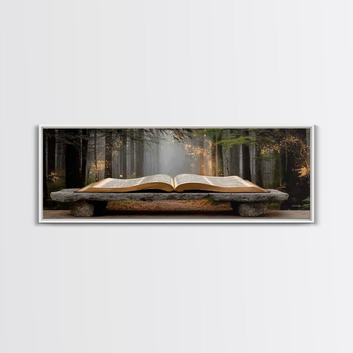 Scripture In Light - Framed Canvas Print - Christian Art - Panoramic Frame - Christian Wall Art - Christian Art Canvas - Christian Painting