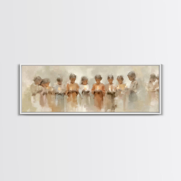 Light Of Innocence, Framed Canvas Print, Panoramic Print, Christian Art Canvas, Christian Wall Art, Christian Painting, Christmas Art, subt